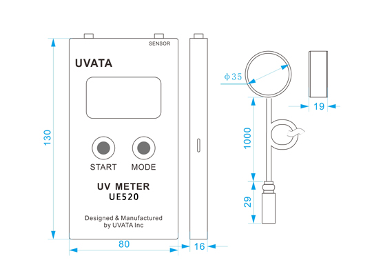 UV照度計(jì)UE520尺寸圖